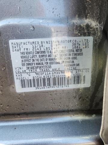 3N1AB7APXKY275745 - 2019 NISSAN SENTRA S فضي صورة 13