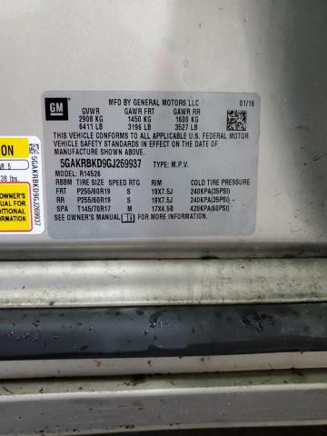 5GAKRBKD9GJ269937 - 2016 BUICK ENCLAVE BEIGE photo 13