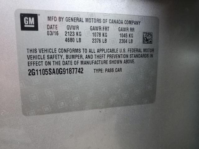2G1105SA0G9187742 - 2016 CHEVROLET IMPALA LT Silber Foto 12