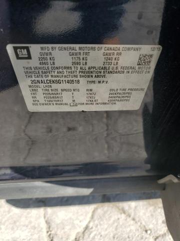 2GNALCEK6G1140518 - 2016 CHEVROLET EQUINOX LT Mavi foto 13