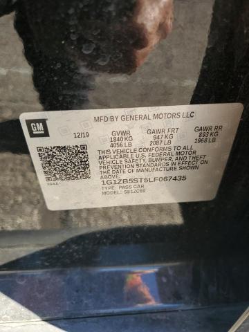 1G1ZB5ST5LF067435 - 2020 CHEVROLET MALIBU LS Черный фото 12