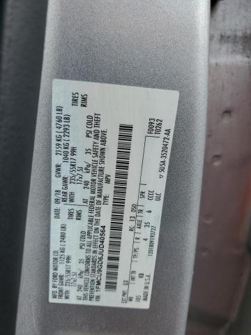 1FMCU9GD6JUD40564 - 2018 FORD ESCAPE SE SILVER photo 12