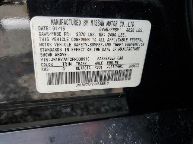 JN1BV7AP2FM338910 - 2015 INFINITI Q50 BASE Czarny zdjęcie 12