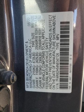 7FARW2H54NE047126 - 2022 HONDA CR-V EX ნაცრისფერი ფოტო 13