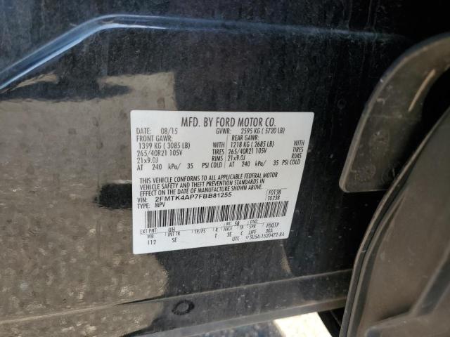 2FMTK4AP7FBB81255 - 2015 FORD EDGE SPORT BLACK photo 13