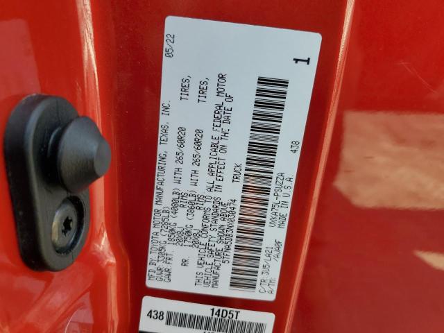 5TFNA5DB3NX030474 - 2022 TOYOTA TUNDRA CREWMAX PLATINUM Qırmızı foto 12
