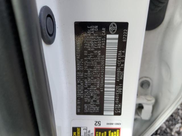 4T1DAACK4SU526656 - 2025 TOYOTA CAMRY XSE 白色 照片 12