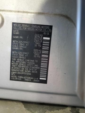 KNMAT2MV3FP572516 - 2015 NISSAN ROGUE S Gümüş fotoğraf 12