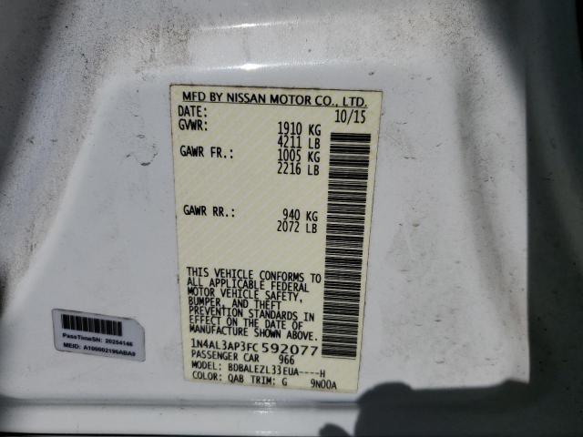 1N4AL3AP3FC592077 - 2015 NISSAN ALTIMA 2.5 Ağ foto 12