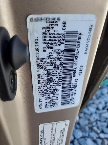 4T1BE32K42U047128 - 2002 TOYOTA CAMRY LE Алтын фото 13