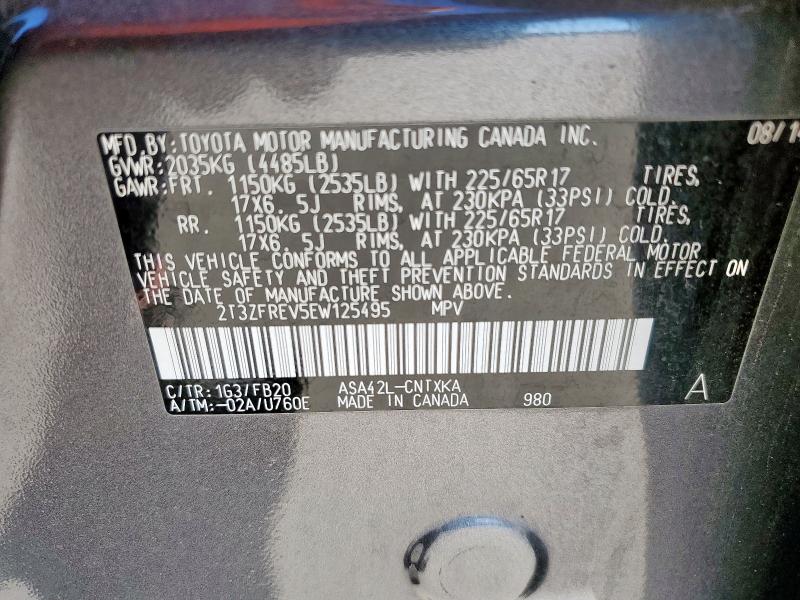 2T3ZFREV5EW125495 - 2014 TOYOTA RAV4 LE 银色 照片 13