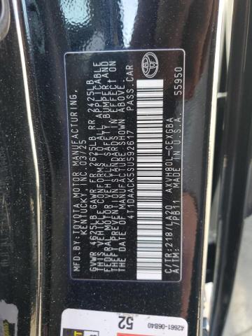 4T1DAACK5SU592617 - 2025 TOYOTA CAMRY XSE Qara foto 12