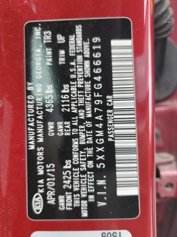 5XXGM4A79FG466619 - 2015 KIA OPTIMA LX Қызыл фото 12