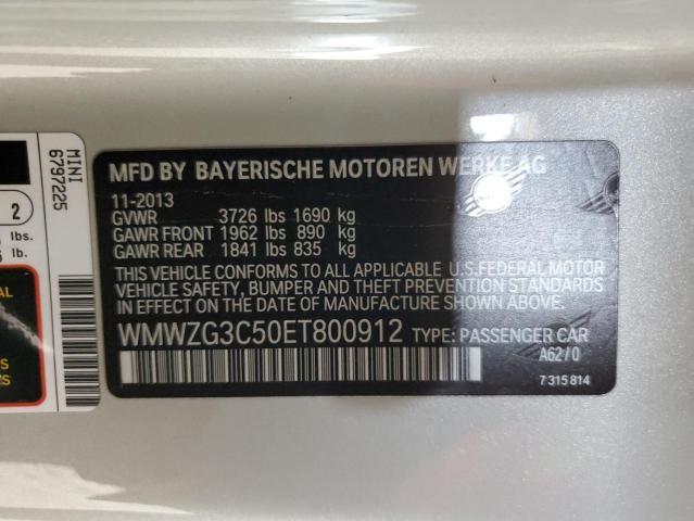 WMWZG3C50ET800912 - 2014 MINI COOPER S CLUBMAN GRAY photo 13