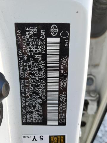 JTDKARFUXH3035319 - 2017 TOYOTA PRIUS WHITE photo 12