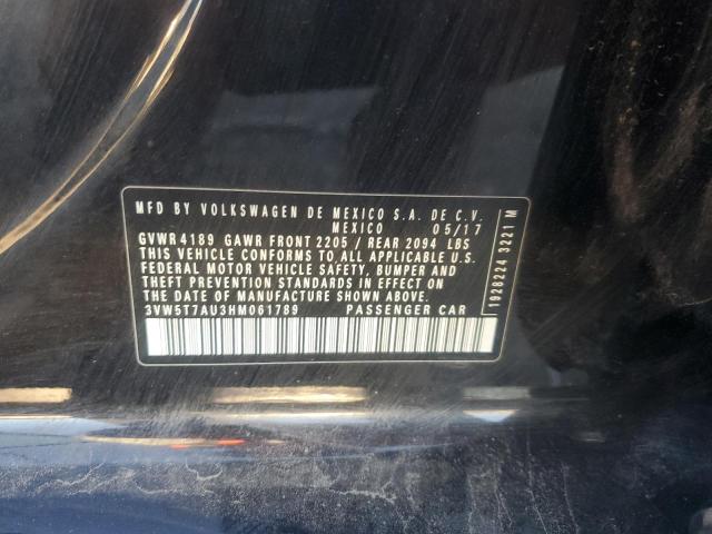 3VW5T7AU3HM061789 - 2017 VOLKSWAGEN GTI S Սև լուսանկար 12