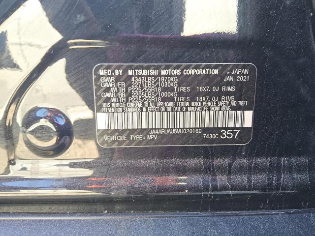 JA4ARUAU5MU020160 - 2021 MITSUBISHI OUTLANDER ES BLACK photo 13