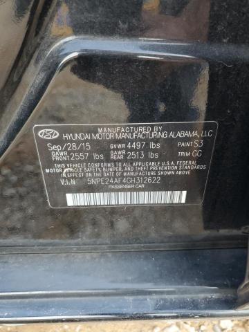 5NPE24AF4GH312622 - 2016 HYUNDAI SONATA SE BLACK photo 12