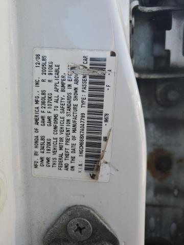 1HGCM668X7A047799 - 2007 HONDA ACCORD EX WHITE photo 12