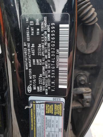 5XXGT4L30JG269599 - 2018 KIA OPTIMA LX Grafito foto 12