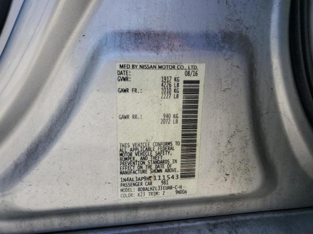 1N4AL3AP9HC111543 - 2017 NISSAN ALTIMA 2.5 ვერცხლისფერი ფოტო 12