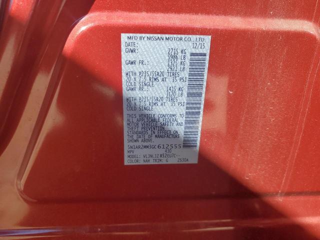 5N1AR2MM3GC612555 - 2016 NISSAN PATHFINDER S 红色 照片 13