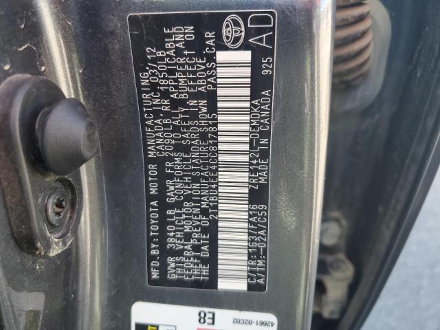 2T1BU4EE4CC817815 - 2012 TOYOTA COROLLA BASE 灰色 照片 13