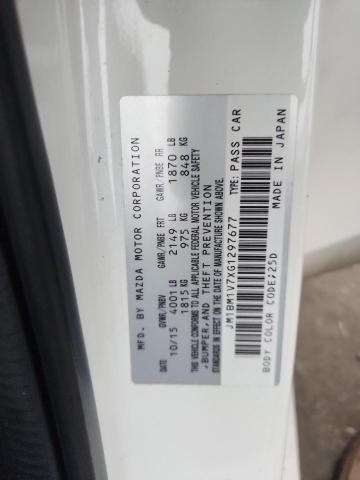 JM1BM1V7XG1297677 - 2016 MAZDA 3 TOURING WHITE photo 12