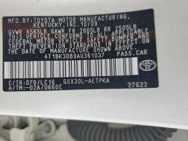 4T1BK3DB9AU361037 - 2010 TOYOTA AVALON XL Белый фото 12