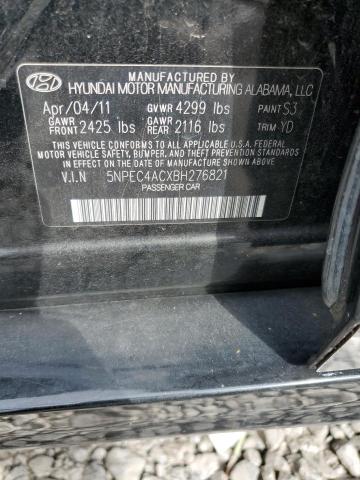 5NPEC4ACXBH276821 - 2011 HYUNDAI SONATA SE Қара фото 12