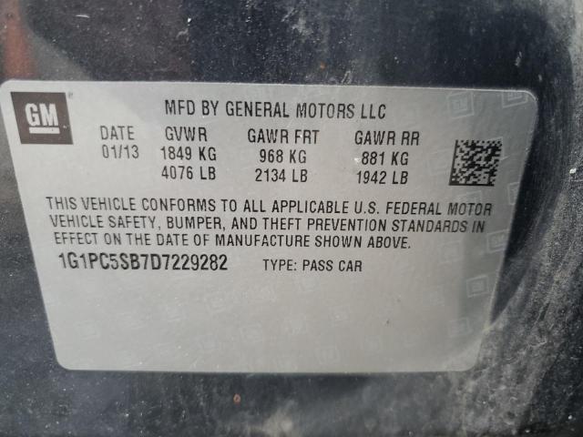 1G1PC5SB7D7229282 - 2013 CHEVROLET CRUZE LT 灰色 照片 12