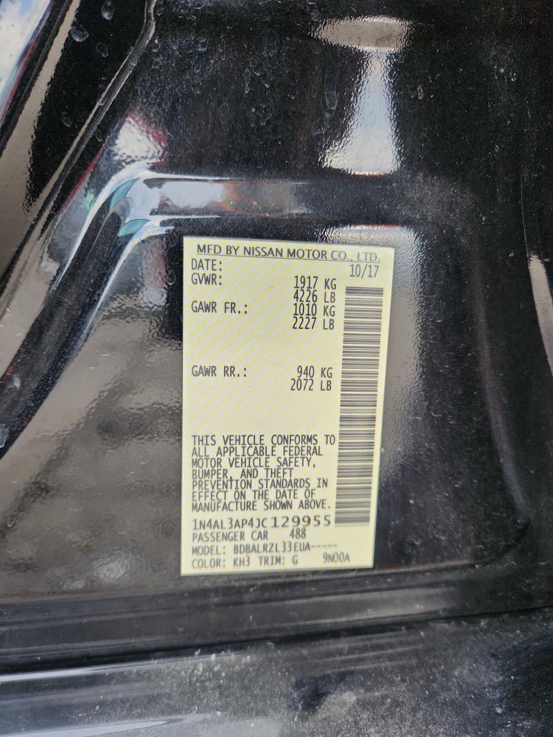 1N4AL3AP4JC129955 - 2018 NISSAN ALTIMA 2.5 BLACK photo 12