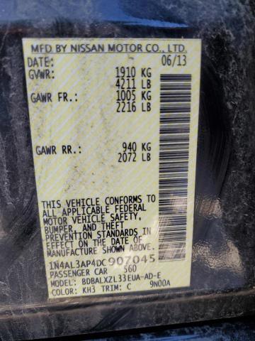 1N4AL3AP4DC907045 - 2013 NISSAN ALTIMA 2.5 Черный фото 12