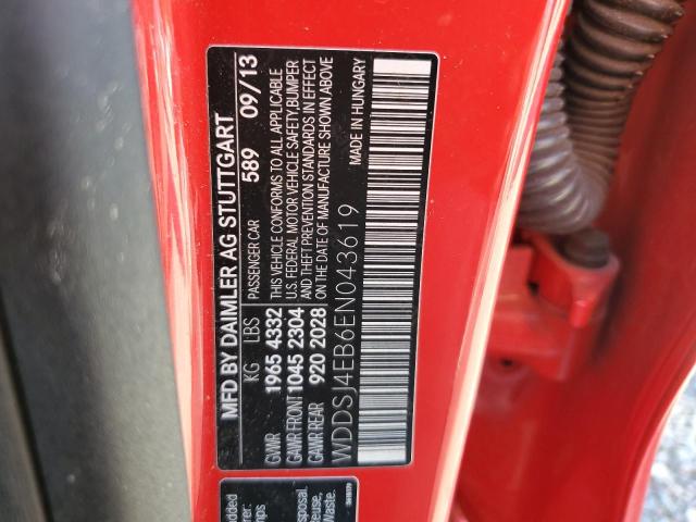 WDDSJ4EB6EN043619 - 2014 MERCEDES-BENZ CLA 250 红色 照片 12