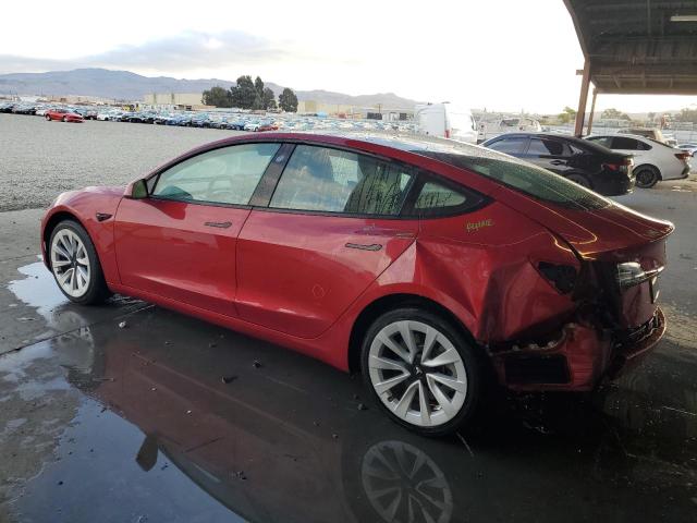 5YJ3E1EA7NF304618 - 2022 TESLA MODEL 3 Червоний фото 2