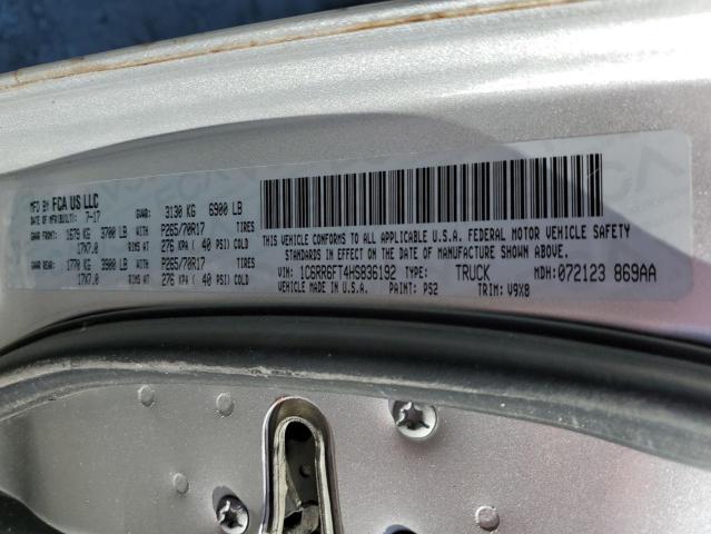 1C6RR6FT4HS836192 - 2017 RAM 1500 ST SILVER photo 12