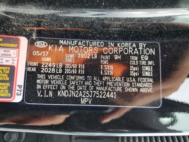 KNDJN2A25J7522441 - 2018 KIA SOUL Қара фото 12