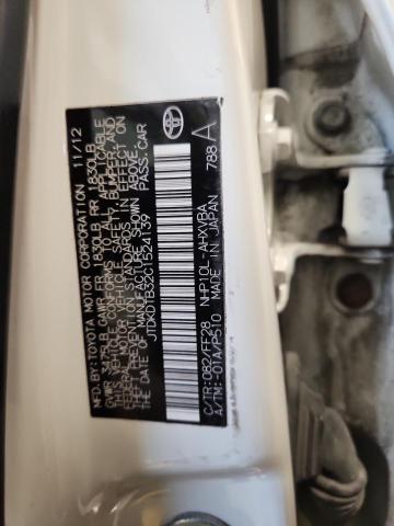 JTDKDTB32C1524139 - 2012 TOYOTA PRIUS C თეთრი ფოტო 13