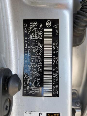 JTDKN3DU2C1506842 - 2012 TOYOTA PRIUS 白色 照片 12