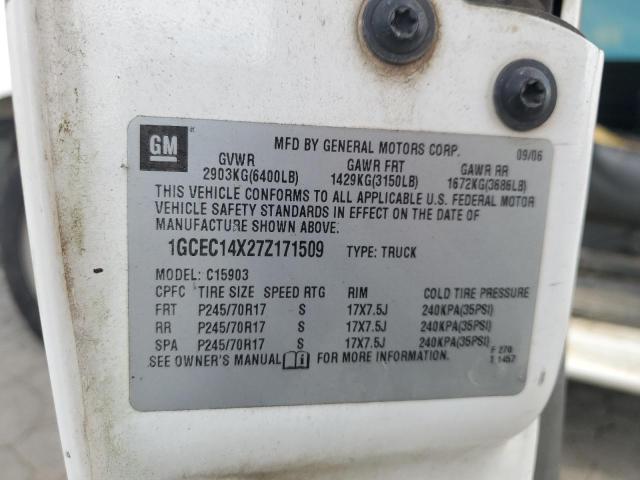 1GCEC14X27Z171509 - 2007 CHEVROLET SILVERADO C1500 CLASSIC Білий фото 13