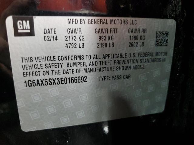 1G6AX5SX3E0166692 - 2014 CADILLAC CTS LUXURY COLLECTION BLACK photo 12