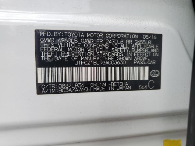 JTHCZ1BL9GA003630 - 2016 LEXUS GS 350 WHITE photo 13