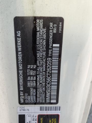 WMWSU3C56CT262059 - 2012 MINI COOPER BEIGE photo 12