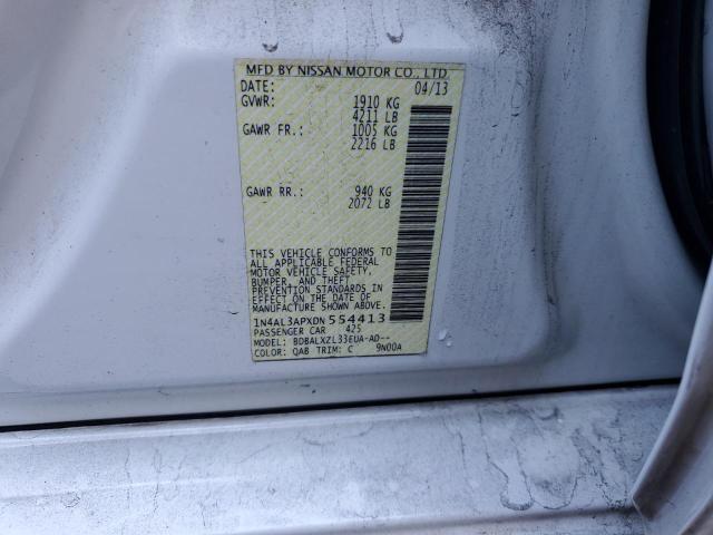1N4AL3APXDN554413 - 2013 NISSAN ALTIMA 2.5 WHITE photo 12