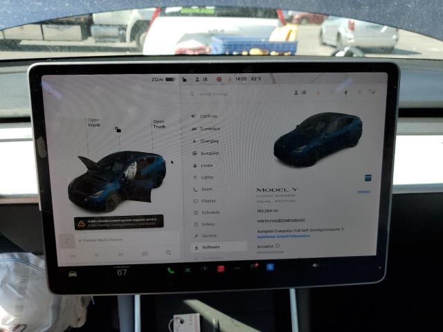 5YJYGDEE2MF085392 - 2021 TESLA MODEL Y Mavi fotoğraf 9