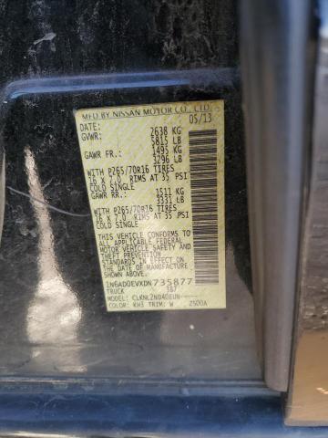 1N6AD0EVXDN735877 - 2013 NISSAN FRONTIER S შავი ფოტო 12