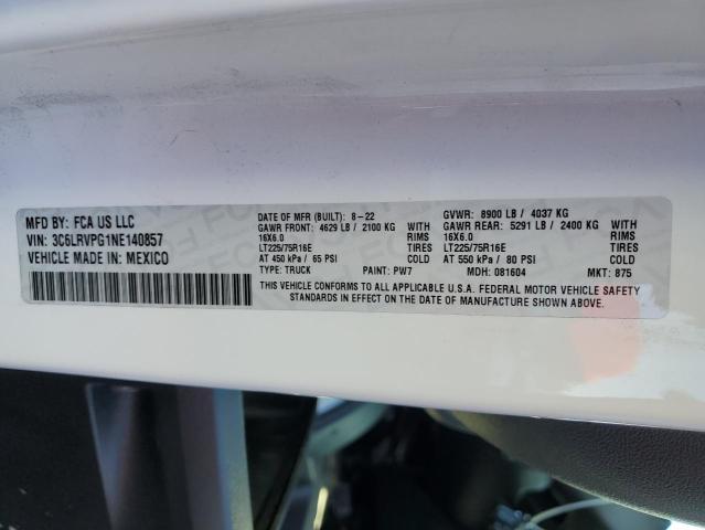 3C6LRVPG1NE140857 - 2022 RAM PROMASTER 2500 HIGH 白色 照片 13