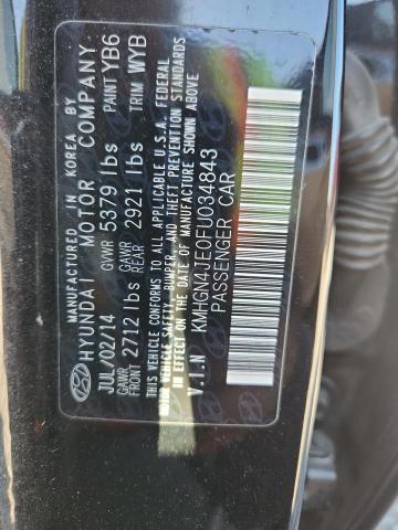KMHGN4JE0FU034843 - 2015 HYUNDAI GENESIS 3.8L BLACK photo 12