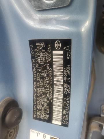 JTDKN3DP1C3025480 - 2012 TOYOTA PRIUS PLUG Niebieski zdjęcie 12