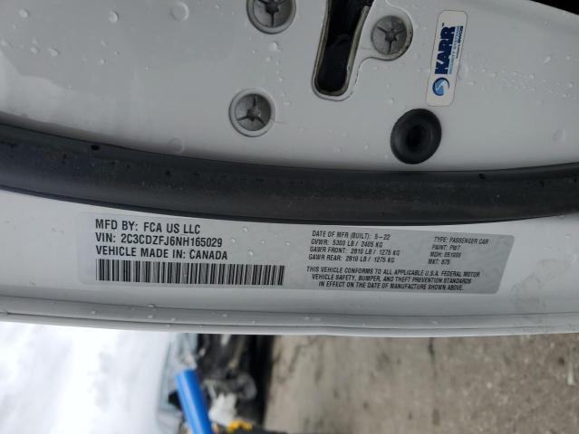 2C3CDZFJ6NH165029 - 2022 DODGE CHALLENGER R/T SCAT PACK WHITE photo 12